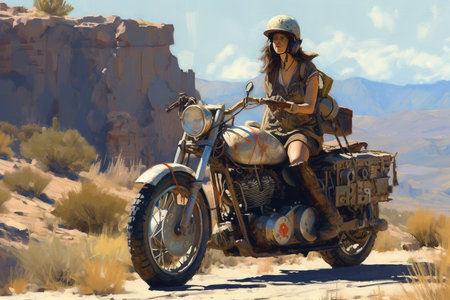 A Road Trip on the roads by motorcycleの素材