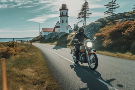 A Road Trip on the roads by motorcycleの素材