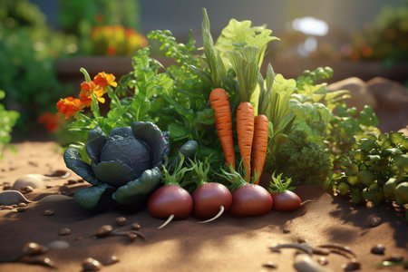A Vibrant Bounty: A Journey through the Verdant Vegetable Gardenの素材