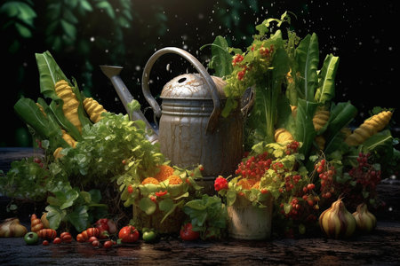 A Vibrant Bounty: A Journey through the Verdant Vegetable Gardenの素材