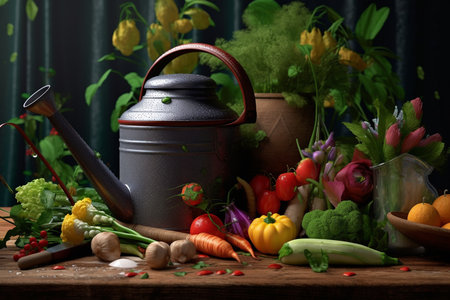 A Vibrant Bounty: A Journey through the Verdant Vegetable Gardenの素材