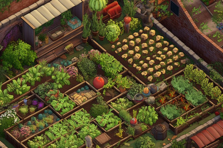 A Vibrant Bounty: A Journey through the Verdant Vegetable Gardenの素材