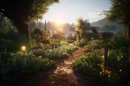 A Vibrant Bounty: A Journey through the Verdant Vegetable Gardenの素材