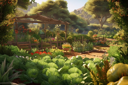 A Vibrant Bounty: A Journey through the Verdant Vegetable Gardenの素材