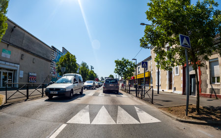 Perigueux, Dordogne, France May 31 2023: Navigating City Life: An Examination of Transport Systems and Traffic Circulationのeditorial素材
