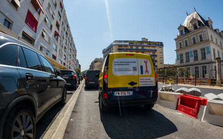 Perigueux, Dordogne, France May 31 2023: Navigating City Life: An Examination of Transport Systems and Traffic Circulationのeditorial素材