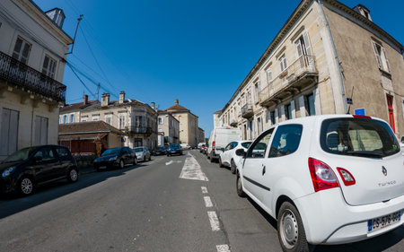 Perigueux, Dordogne, France May 31 2023: Navigating City Life: An Examination of Transport Systems and Traffic Circulationのeditorial素材