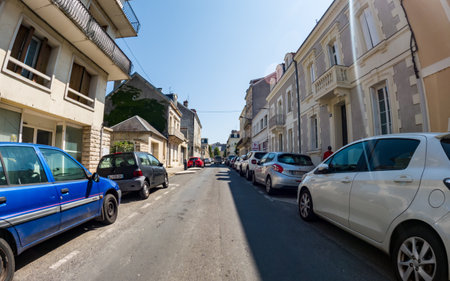 Perigueux, Dordogne, France May 31 2023: Navigating City Life: An Examination of Transport Systems and Traffic Circulationのeditorial素材