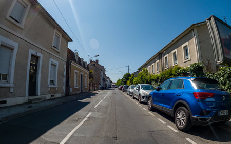 Perigueux, Dordogne, France May 31 2023: Navigating City Life: An Examination of Transport Systems and Traffic Circulationのeditorial素材
