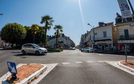 Perigueux, Dordogne, France May 31 2023: Navigating City Life: An Examination of Transport Systems and Traffic Circulationのeditorial素材