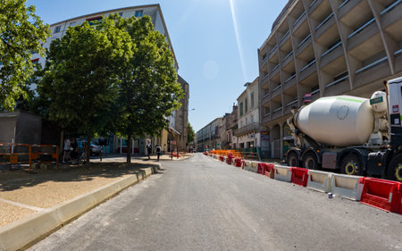 Perigueux, Dordogne, France May 31 2023: Navigating City Life: An Examination of Transport Systems and Traffic Circulationのeditorial素材