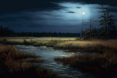 a Harmony in the Marsh: Capturing the Intricate Balance of the Wetland Ecosystemの素材