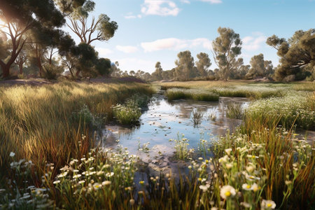 a Harmony in the Marsh: Capturing the Intricate Balance of the Wetland Ecosystemの素材