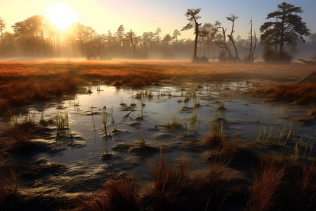 a Harmony in the Marsh: Capturing the Intricate Balance of the Wetland Ecosystemの素材