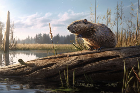 a Harmony in the Marsh: Capturing the Intricate Balance of the Wetland Ecosystemの素材