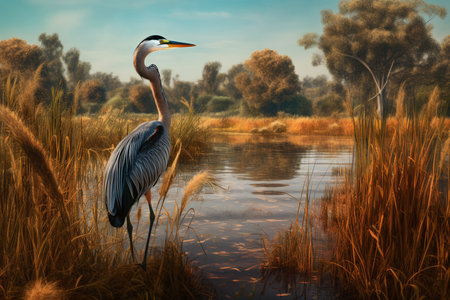 a Harmony in the Marsh: Capturing the Intricate Balance of the Wetland Ecosystemの素材