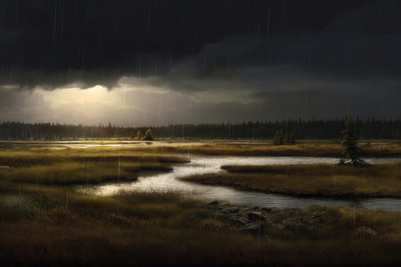 a Harmony in the Marsh: Capturing the Intricate Balance of the Wetland Ecosystemの素材