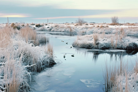 a Harmony in the Marsh: Capturing the Intricate Balance of the Wetland Ecosystemの素材