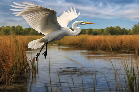 a Harmony in the Marsh: Capturing the Intricate Balance of the Wetland Ecosystemの素材