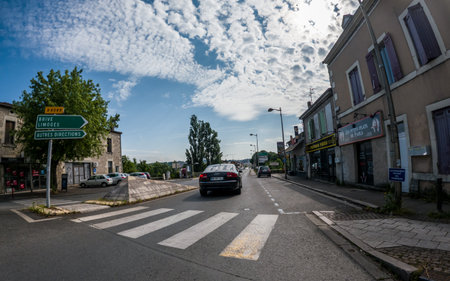 At Perigueux, Dordogne, France June 03 2023: Navigating City Life: An Examination of Transport Systems and Traffic Circulationのeditorial素材