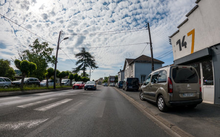 At Perigueux, Dordogne, France June 03 2023: Navigating City Life: An Examination of Transport Systems and Traffic Circulationのeditorial素材