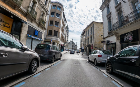 At Perigueux, Dordogne, France June 03 2023: Navigating City Life: An Examination of Transport Systems and Traffic Circulationのeditorial素材