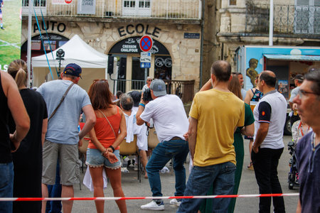 At Perigueux, Dordogne, France June 03 2023: United in Sports: Spectators Watching a Rugby Match...