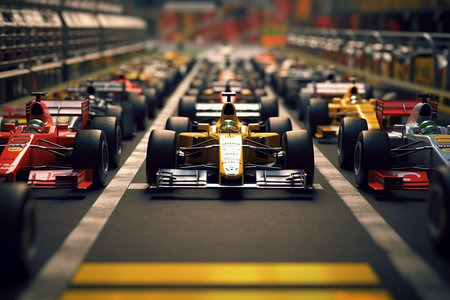 A Fast and Furious: Illustration with a Formula 1 Themeの素材