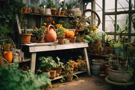 A Spectrum of Gardening: Tools, Plants, and Decor in Natural Harmonyの素材