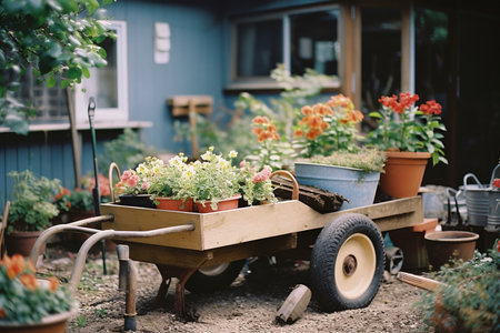 A Spectrum of Gardening: Tools, Plants, and Decor in Natural Harmonyの素材