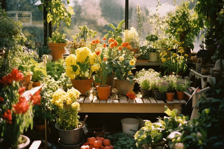 A Spectrum of Gardening: Tools, Plants, and Decor in Natural Harmonyの素材