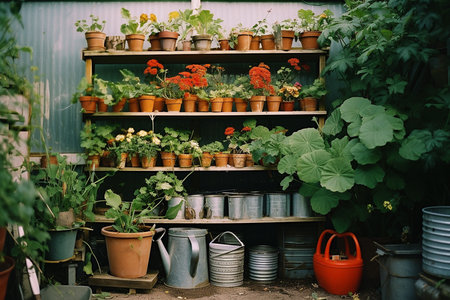 A Spectrum of Gardening: Tools, Plants, and Decor in Natural Harmonyの素材