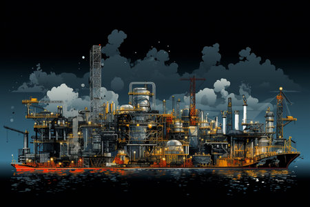 a Black Gold Chronicles: The Journey of Oil Production and Distributionの素材