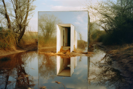 A Reality Distorted: A Surreal Journey Through Mirrors and Reflectionsの素材