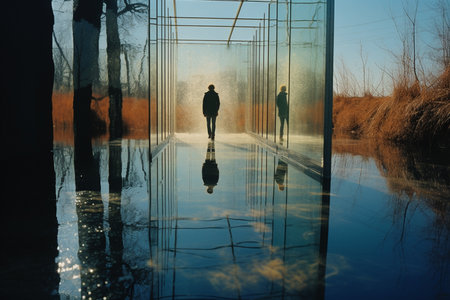 A Reality Distorted: A Surreal Journey Through Mirrors and Reflectionsの素材