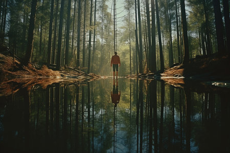 A Reality Distorted: A Surreal Journey Through Mirrors and Reflectionsの素材
