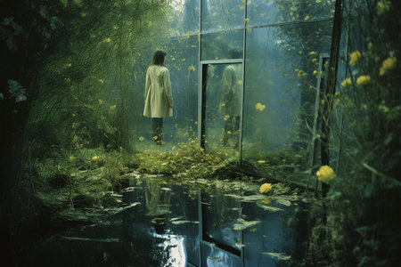 A Reality Distorted: A Surreal Journey Through Mirrors and Reflectionsの素材