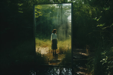 A Reality Distorted: A Surreal Journey Through Mirrors and Reflectionsの素材