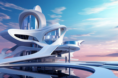 An Generative ai Future Skylines: An Abstract Representation of Futuristic Architectureの素材