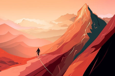 An Generative AI: Peak Wanderlust: An Abstract Representation of Mountain Hikingの素材