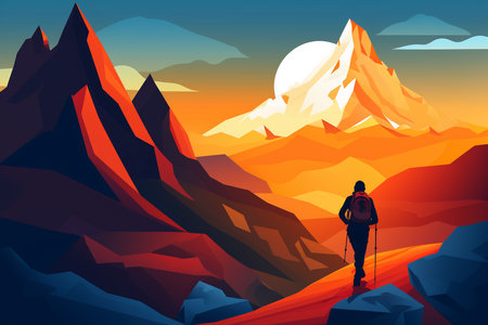 An Generative AI: Peak Wanderlust: An Abstract Representation of Mountain Hikingの素材