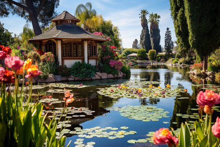 an Impressionistic Capture of a Vibrant Botanical Gardenの素材
