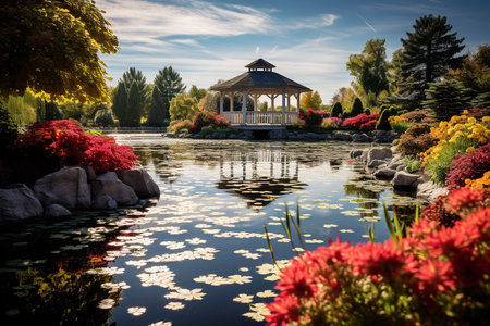an Impressionistic Capture of a Vibrant Botanical Gardenの素材