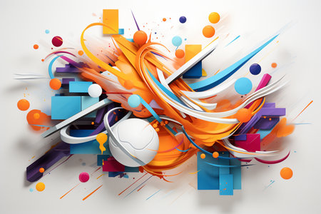 An Abstract Dynamics: Stylized Shapes Depicting a Basketball Matchの素材