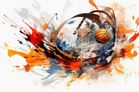 An Abstract Dynamics: Stylized Shapes Depicting a Basketball Matchの素材