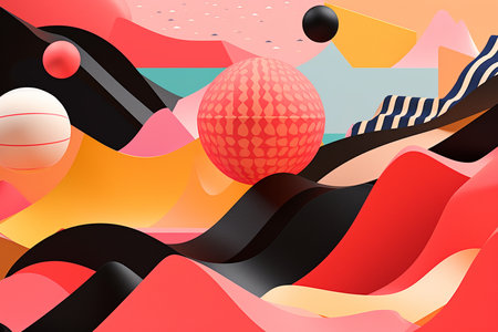 An Abstract Dynamics: Stylized Shapes Depicting a Basketball Matchの素材
