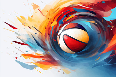 An Abstract Dynamics: Stylized Shapes Depicting a Basketball Matchの素材