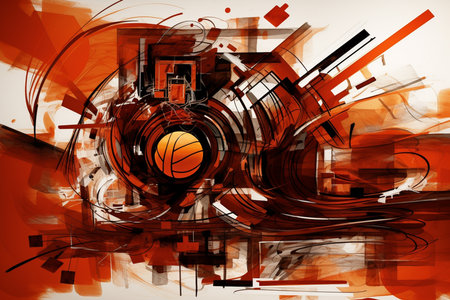 An Abstract Dynamics: Stylized Shapes Depicting a Basketball Matchの素材
