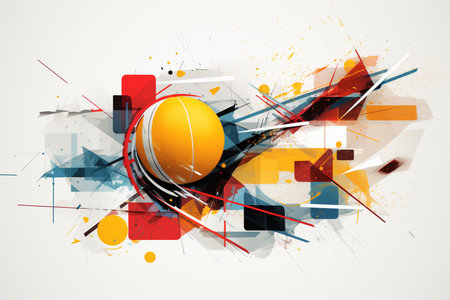 An Abstract Dynamics: Stylized Shapes Depicting a Basketball Matchの素材