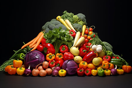 An Pop-art Harvest: Colorful Still Life of Fresh Vegetablesの素材